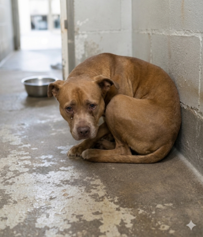 She Was Left Alone on a Cold Concrete Floor. The Silent Reason Behind This Mother Dog’s Tears Will Break Your Heart.