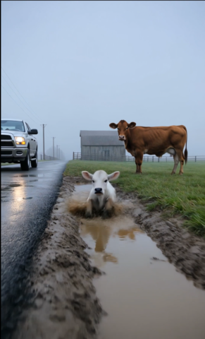 The Freedom Slide: Why This Viral Video of a Calf in a Muddy Ditch Is Breaking Hearts Worldwide