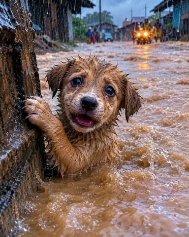Alone in the Flood: A Heartbreaking Story of a Puppy Fighting for Survival